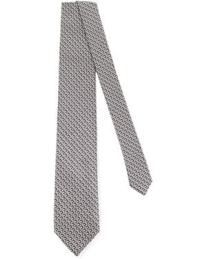 Tom Ford Geometric-Pattern Silk Tie - White