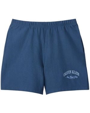 Calvin Klein Short Imprimé À Taille Élastiquée - Blue
