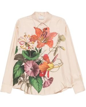 Pierre Louis Mascia Floral-Print Silk Shirt - White