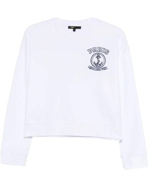 Maje Embroidered-Motif Sweatshirt - White