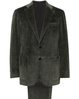 Canali Corduroy Single-Breasted Suit - Black
