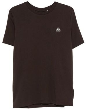 Moose Knuckles Camiseta con parche del logo - Negro