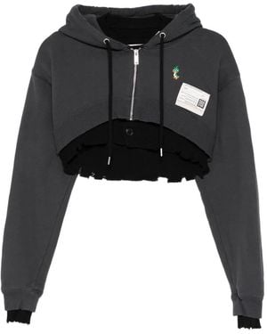 Maison Mihara Yasuhiro Layered Hooded Cropped Jacket - Black