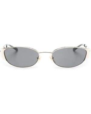 Gucci Interlocking G Oval-Frame Sunglasses - White