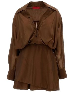 Thelatest Denise Minikleid Im Layering-Look - Braun
