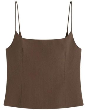 St. Agni Silk Cami Top - Brown