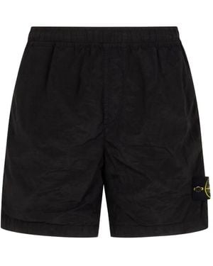 Stone Island Patch-Detail Track Shorts - Black