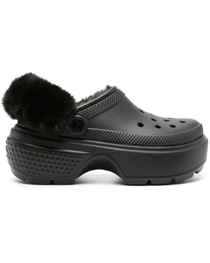 Crocs™ Faux-Fur Platform Clogs - Black