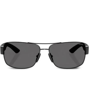 Prada Linea Rossa Rectangle-Frame Sunglasses - Grey