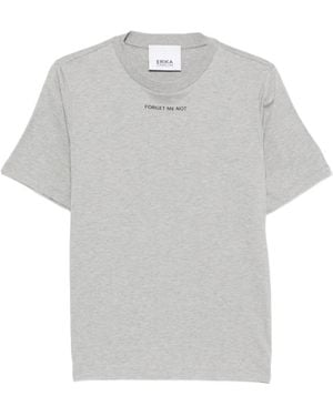 Erika Cavallini Semi Couture Slogan-Print Jersey T-Shirt - Grey