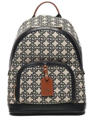 V73 Harriet Monogram Leather-Trimmed Backpack - Grey