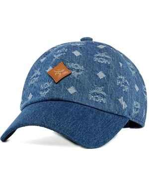MCM Classic モノグラム デニムキャップ - ブルー