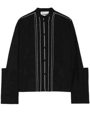 Jil Sander Pleated Shirt - Black