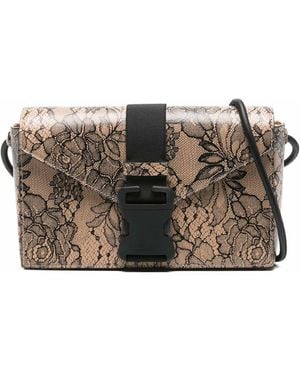 Christopher Kane Schultertasche mit Blumenschnalle - Braun