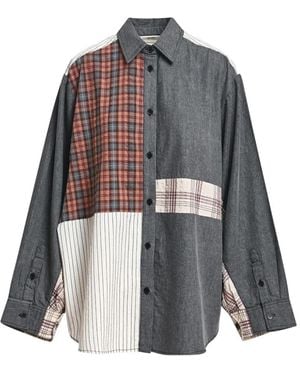 Essentiel Antwerp Kingsley Hemd Im Patchwork-Look - Grau