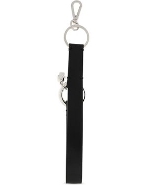 McQueen Skull-Motif Leather Keyring - White
