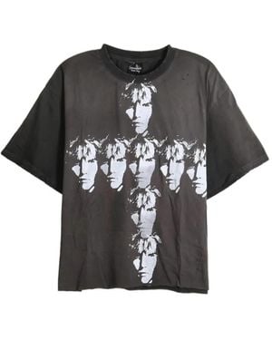 SAITOS T-Shirt Wormhole À Imprimé Graphique Et Effet Usé - Noir