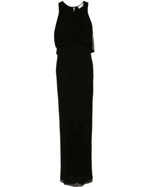 Saint Laurent Draped T-Shirt Gown For Ss23 - Black