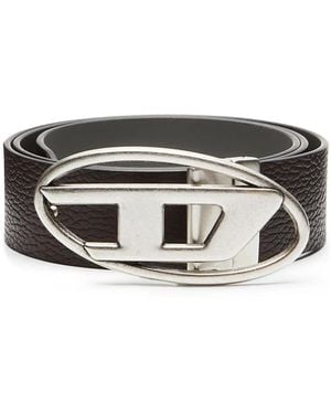 DIESEL Textured Leather Belt - Black