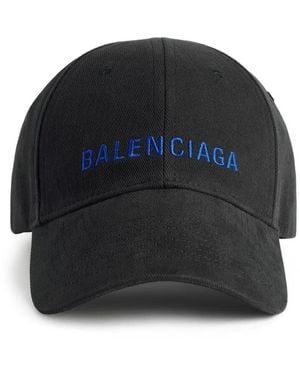 Balenciaga Logo-Embroidered Baseball Cap - Black