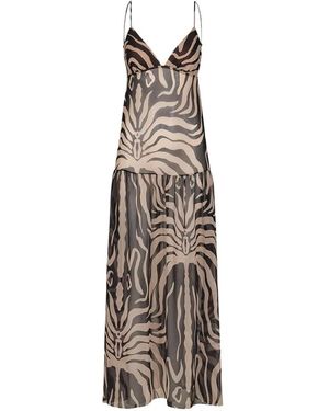 Johanna Ortiz Kleid mit Zebra-Print - Weiß