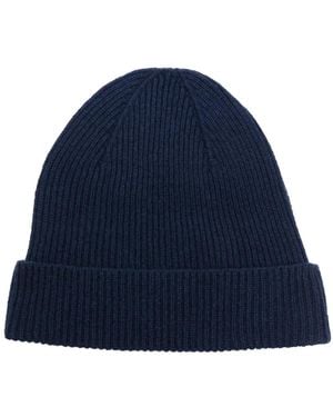 Altea Ribbed-Knit Cashmere Beanie - Blue