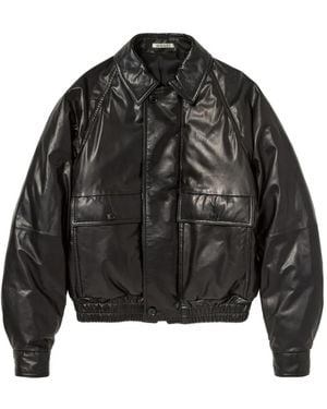 AURALEE Gefütterte Lederjacke - Schwarz