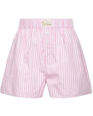 MC2 Saint Barth Striped-Pattern Shorts - Pink