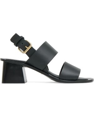 Mansur Gavriel 60Mm Double-Strap Heeled Sandals - Black