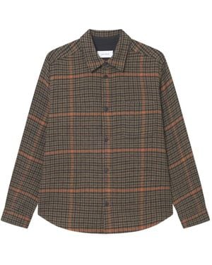 Les Deux Houndstooth Check Shirt - Grey