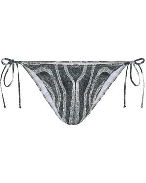 Jean Paul Gaultier Printed Tie Bikini Bottom - Grey