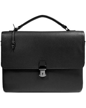 Lancel Leren Aktetas Met Handvat - Zwart