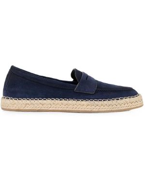 Santoni Suede Slip-On Espadrilles - Blue