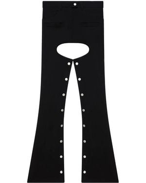 Courreges Cut-Out Flared Denim Trousers - Black
