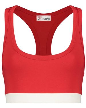 RED Valentino Top Corto Con Espalda De Nadador - Rojo