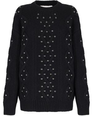 Laneus Stud-Embellishment Sweater - Black