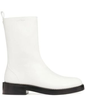 Courreges Rider Leather Boots - White
