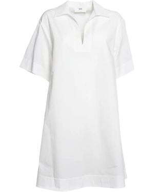 SOLOTRE Short-Sleeve Shirt Dress - White