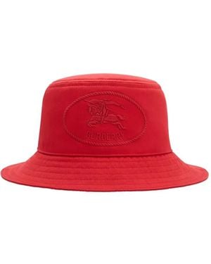 Burberry Equestrian Knight Fischerhut aus Gabardine - Rot