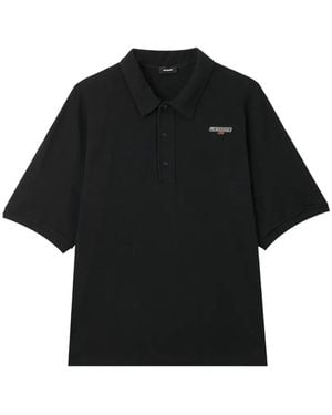 we11done Oversized Poloshirt Met Logoprint - Zwart