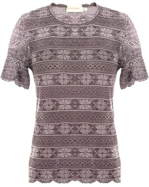 Cecilia Prado Avery Floral-Pattern T-Shirt - Purple