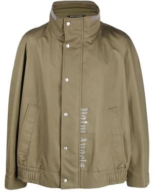 Palm Angels Bomber Jacket With Print - Green