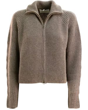 Lisa Yang Gerippter Cardigan - Braun