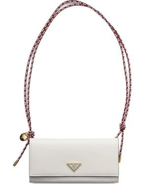 Prada Clutch Met Gevlochten Band - Wit