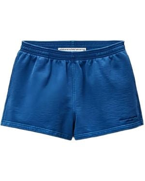 Alexander Wang Elastic-Waistband Mini Shorts - Blue