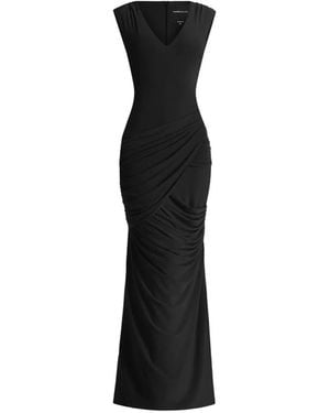 Manière De Voir Bridget Ruched Maxi Dress - Black
