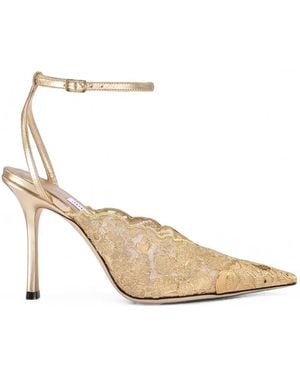 Jimmy Choo Faiz Lace-Mesh Pumps - Natural