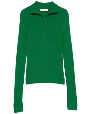 Frankie Shop Gerippter Sade Pullover Mit Reißverschluss - Grün