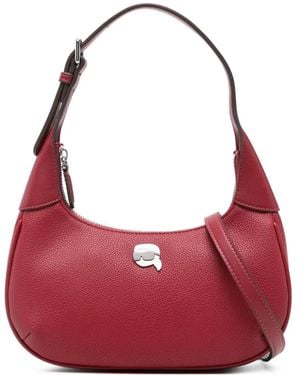Karl Lagerfeld Logo-Patch Shoulder Bag - Red