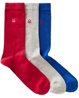 Benetton Logo-Embroidered Socks Pack (Set Of Three)
